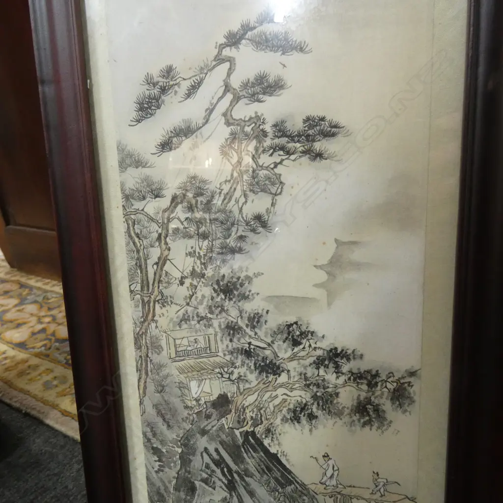 4 CHINESE PAINTED PANELS BY HUYAFO. FRAMED Image 1++