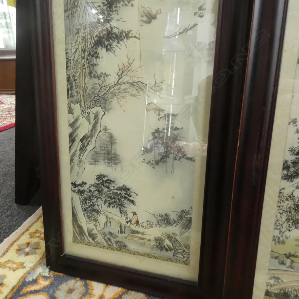 4 CHINESE PAINTED PANELS BY HUYAFO. FRAMED Image 1++