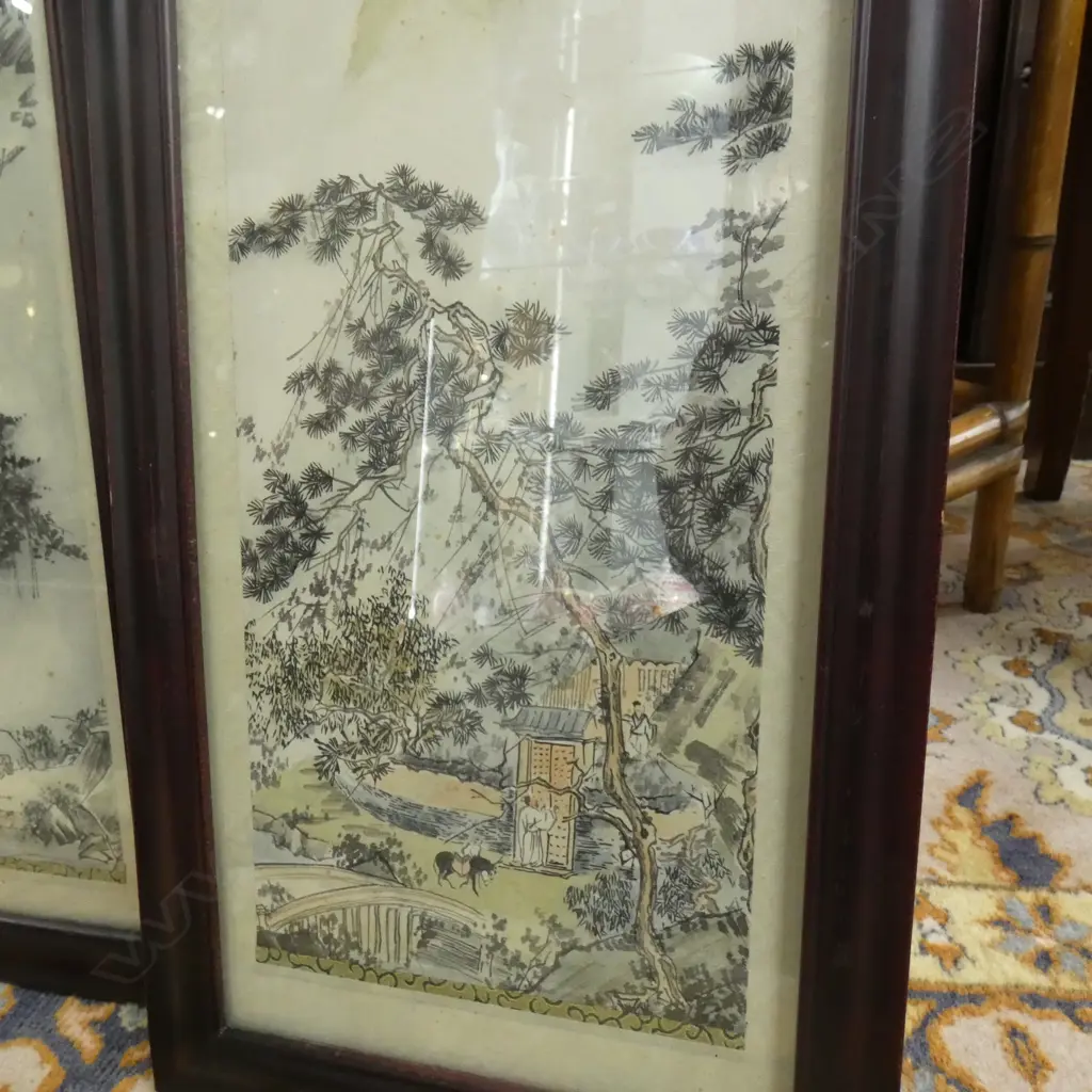4 CHINESE PAINTED PANELS BY HUYAFO. FRAMED Image 1++