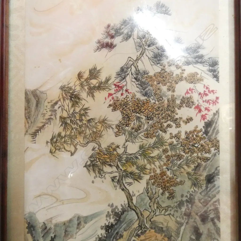 4 CHINESE PAINTED PANELS BY HUYAFO. FRAMED Image 1++