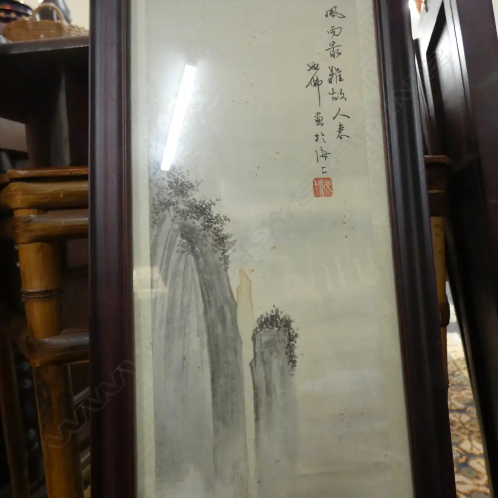 4 CHINESE PAINTED PANELS BY HUYAFO. FRAMED Image 1++