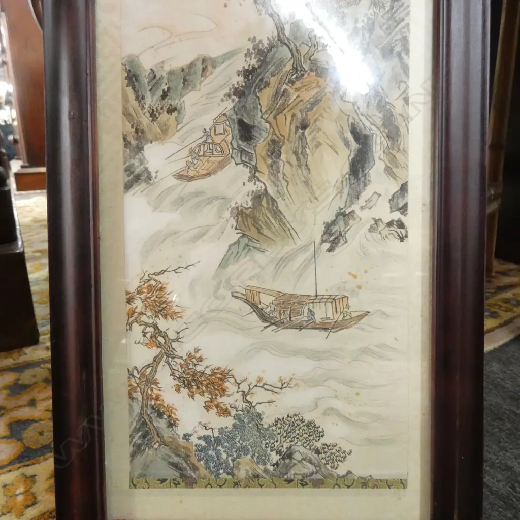 4 CHINESE PAINTED PANELS BY HUYAFO. FRAMED Image 1++
