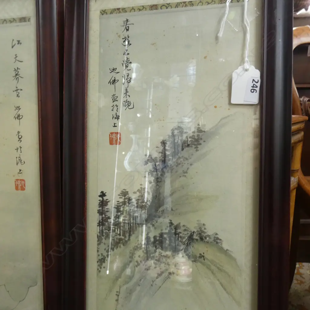 4 CHINESE PAINTED PANELS BY HUYAFO. FRAMED Image 1++