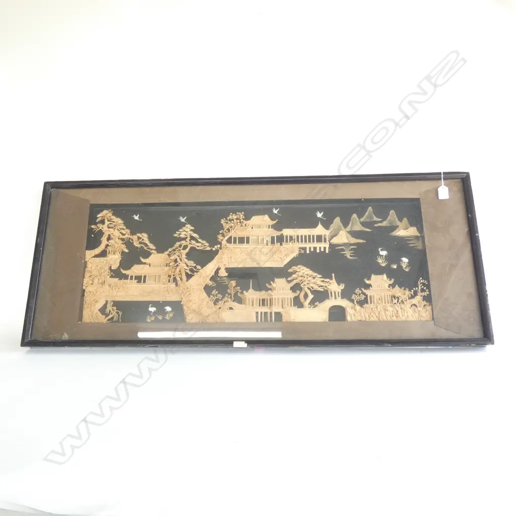 LG ORIENTAL FRAMED BARK PICTURE 1150 X 450MM Image 1++