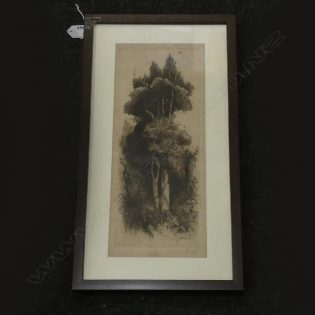TREVOR LLOYD TREE ETCHING 365x150mm... Image 1++