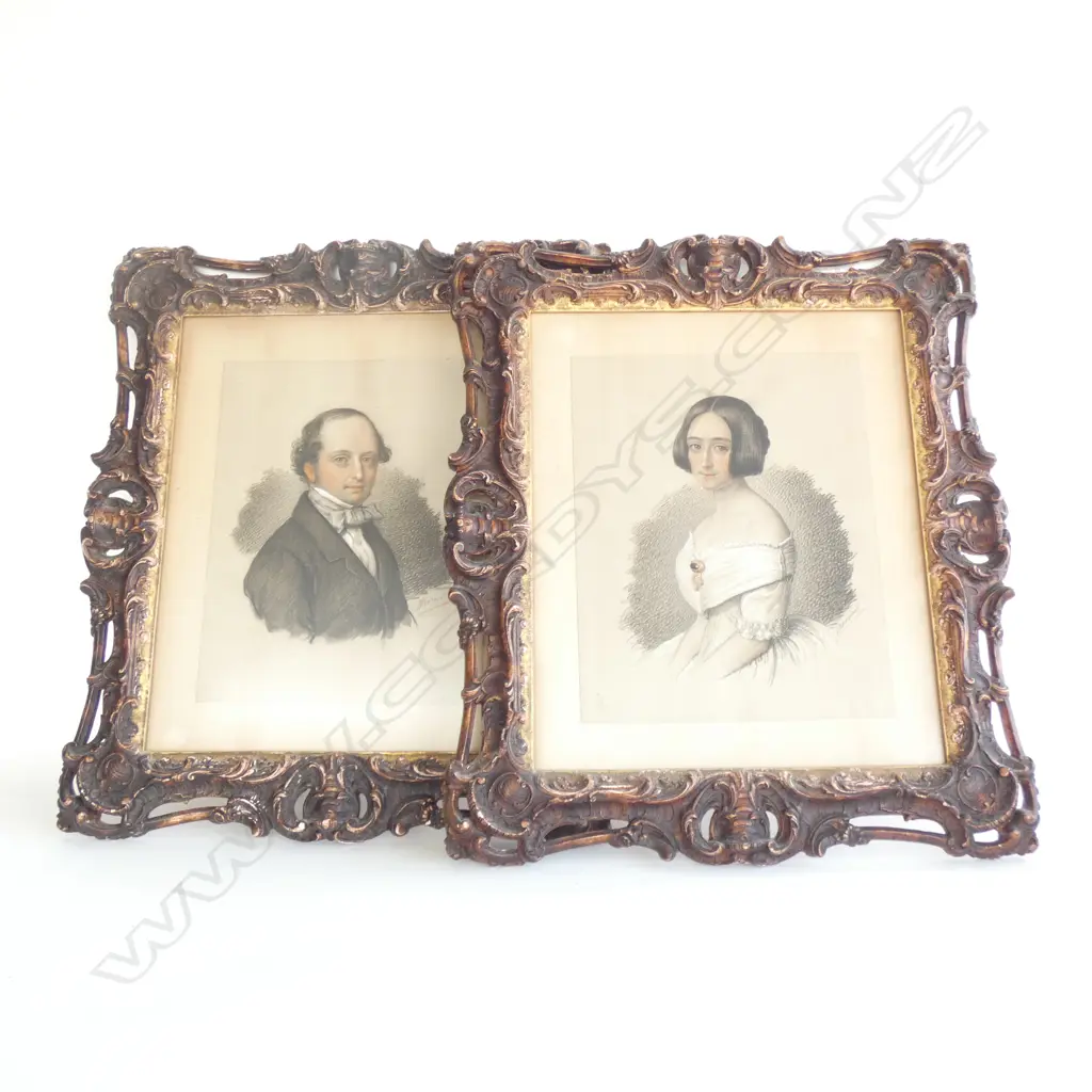 GEORGE MOROSINI (IRISH b.?-1882), PR. VICTORIAN PORTRAITS, GRAPHITE, CONTÉ & W/C HEIGHTENED w CHINESE WHITE.  Image 1++
