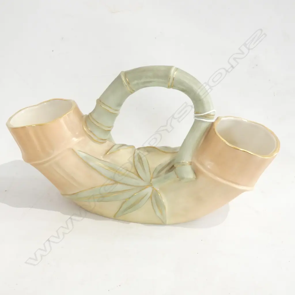 VINTAGE ROYAL WORCESTER BLUSH TWIN VASE L. 205MM Image 1++