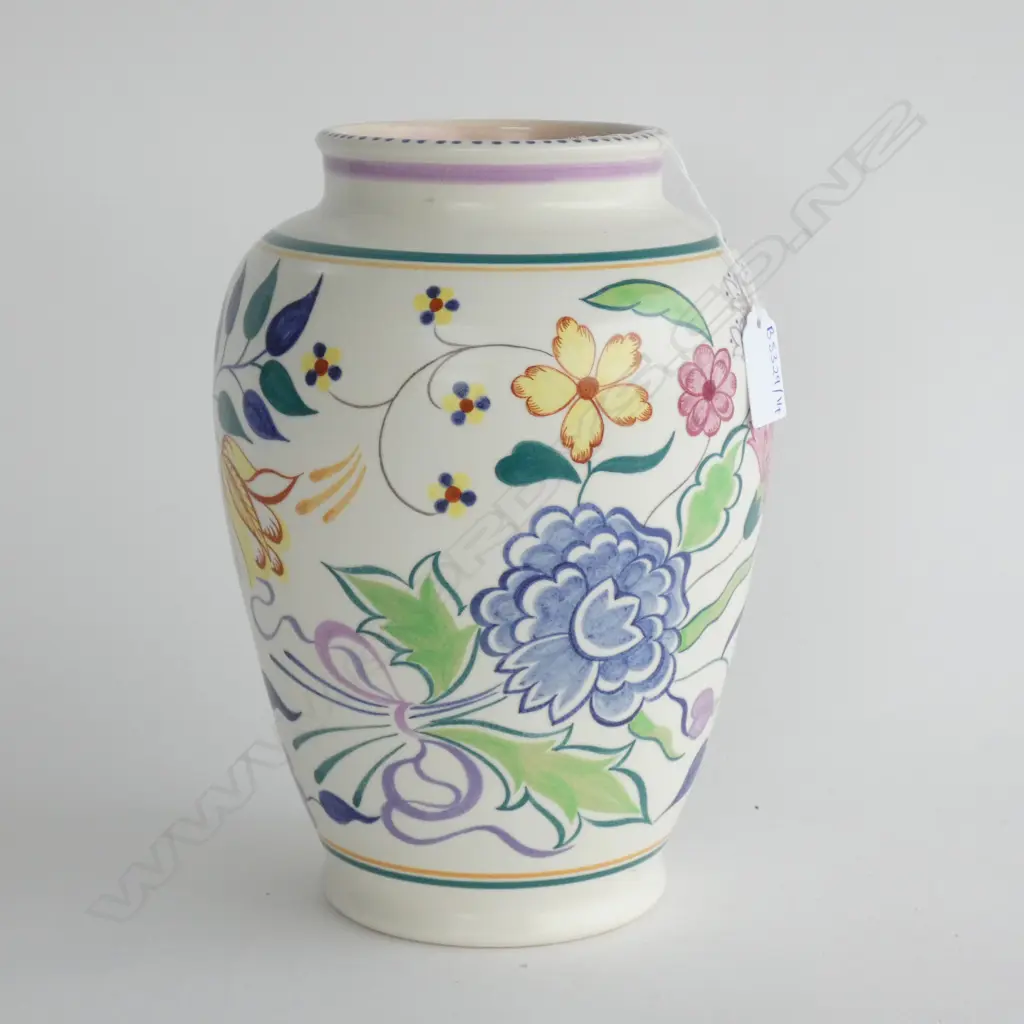 LARGE HAND PAINTED POOLE VASE H.245mm Image 1++