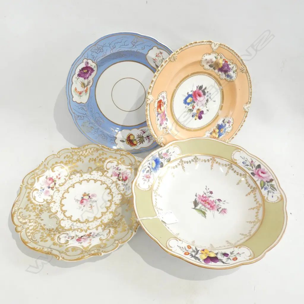 4 19thC PLATES; CHAMBERLAIN, COPELAND ETC Image 1++