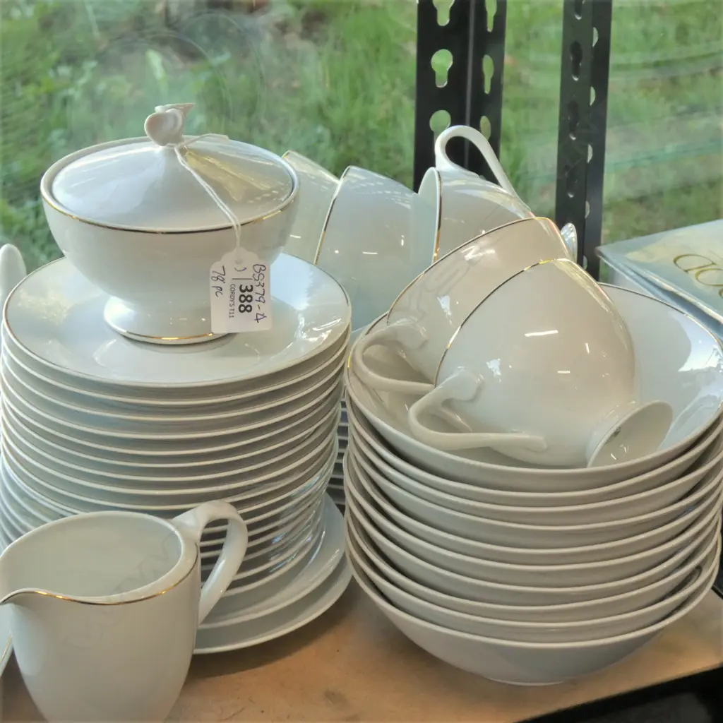 HUTSCHENREUTHER WHITE & GOLD DINNER SERVICE 78PCS ... Image 1++