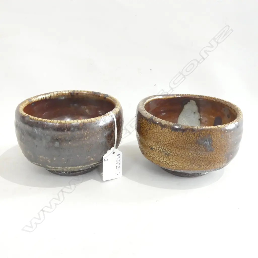2 DUNCAN SHEARER WOOD FIRED TEA BOWLS Image 1++