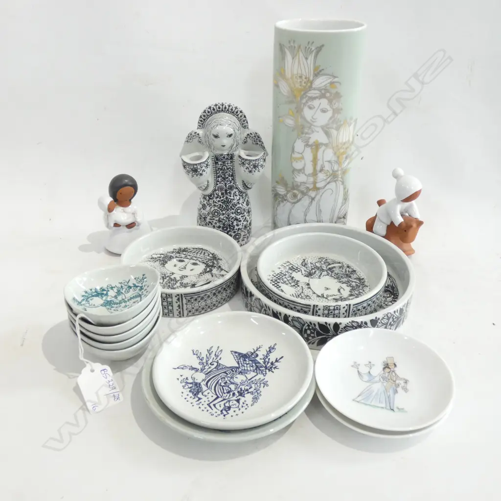 10 NYMOLLE DENMARK BJORN WIINBLAD DISHES + VASE H.210mm + 3 ANGELS & 2 PIN DISHES Image 1++