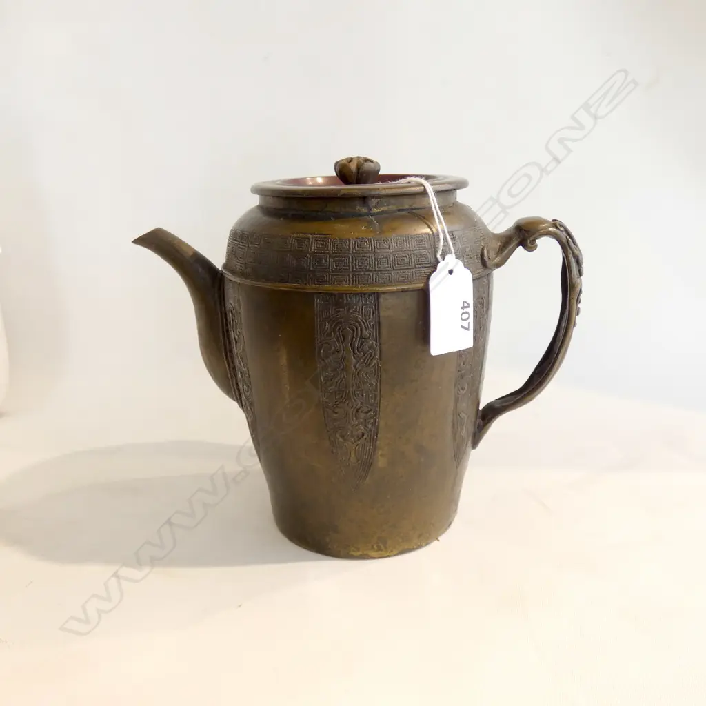 JAPANESE BRONZE TEAPOT H.160mm Image 1++