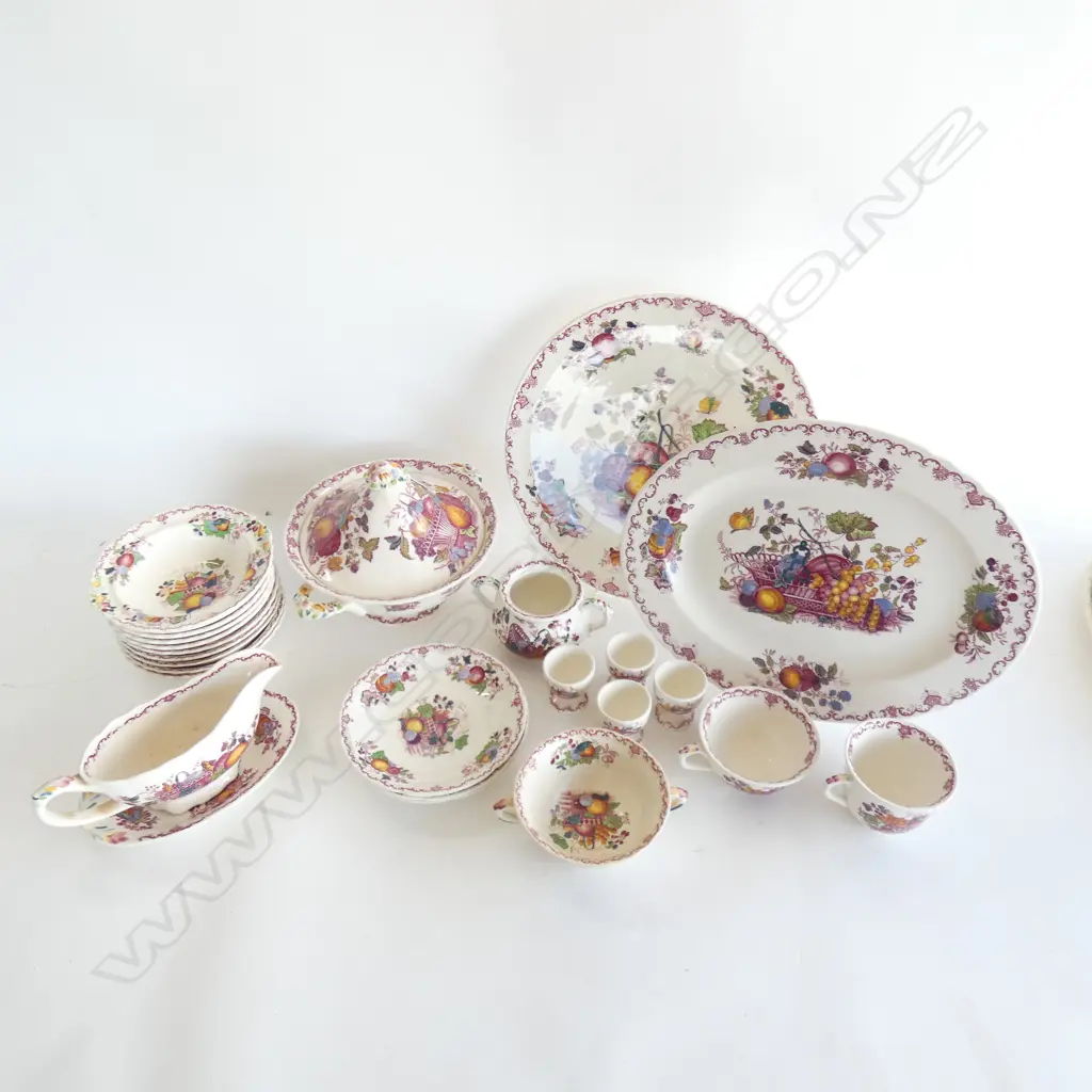 MASON IRONSTONE 21PC PART DINNER SERVICE FRUIT BASKET PAT Image 1++