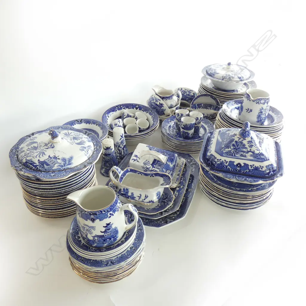 LARGE BURLEIGH WARE WILLOW DINNER SET... Image 1++