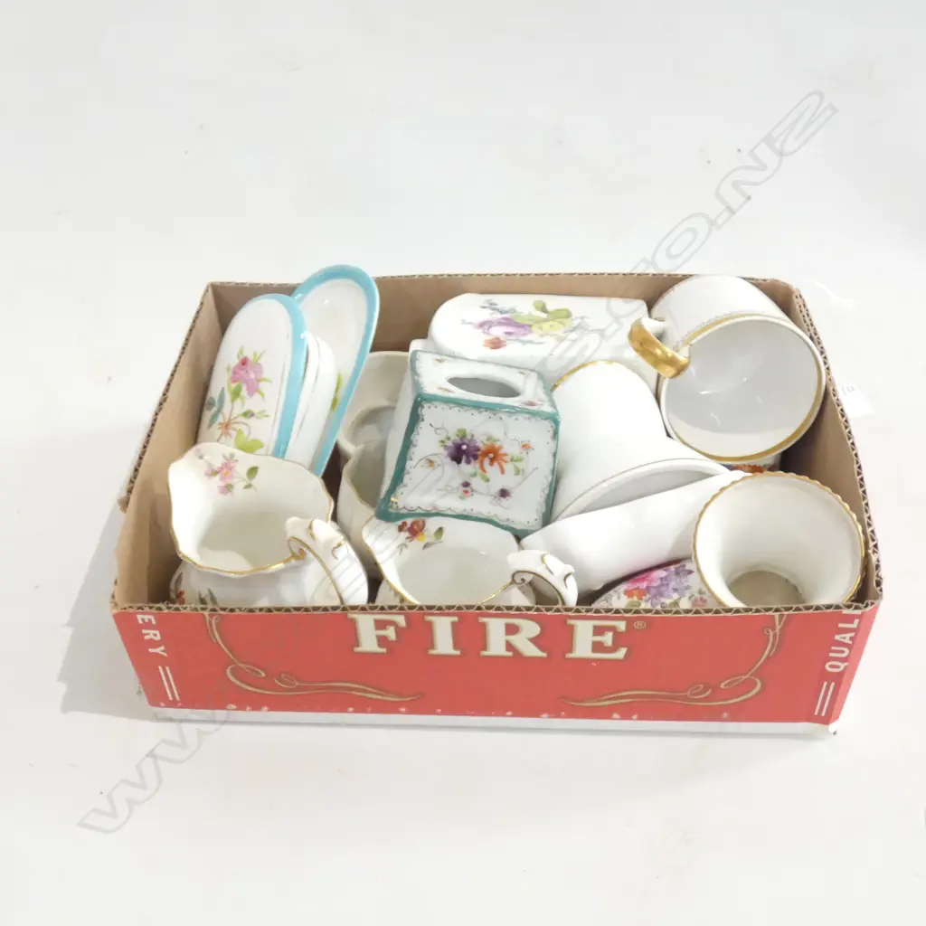 BOX LOT 19thC CHINA + ROYAL CROWN DERBY ETC Image 1++