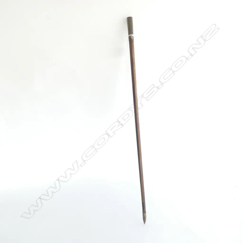 OLD ROSEWOOD & BRASS BULLET WALKING STICK L.770mm Image 1++