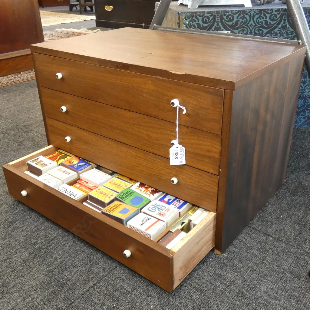 4 DRAWER COLLECTOR'S CABINET W MATCHBOX COLLECTION Image 1++