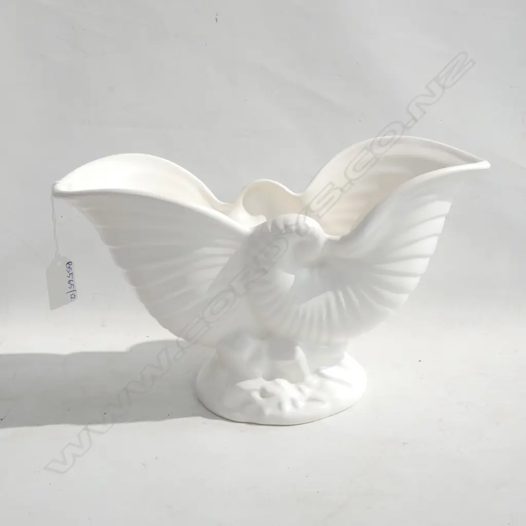 CROWN LYNN 'NAUTILUS' WHITEWARE VASE W.290mm Image 1++
