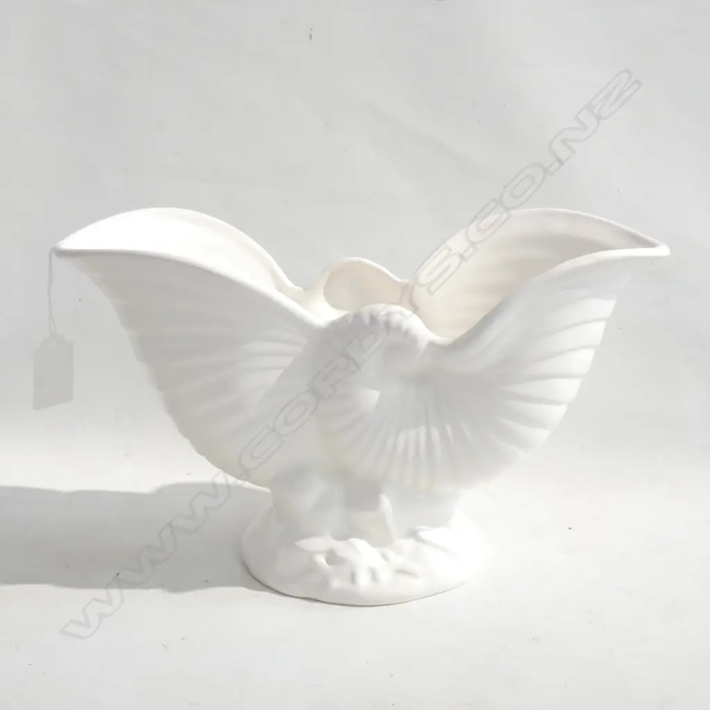 CROWN LYNN 'NAUTILUS' WHITEWARE VASE W.290mm Image 1++