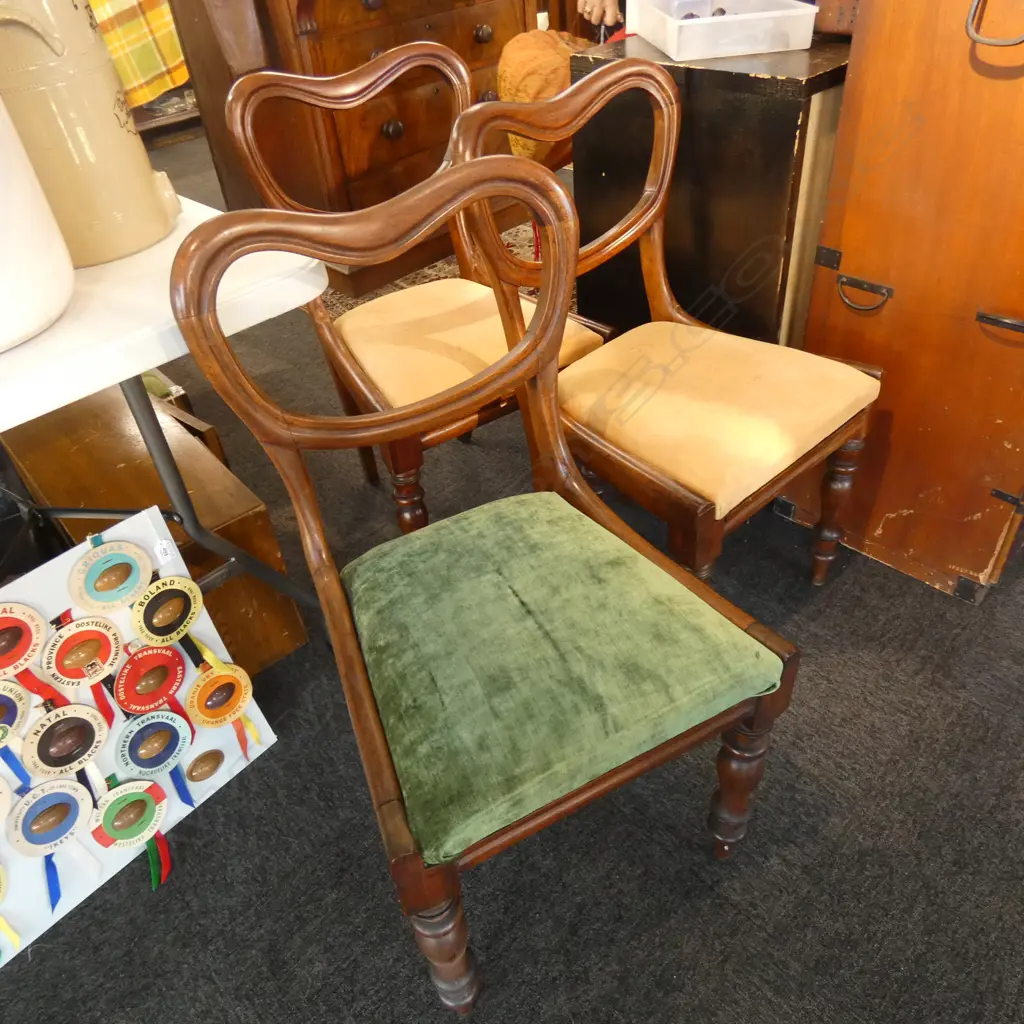 6 VICT MAHOG SADDLEBACK CHAIRS Image 1++