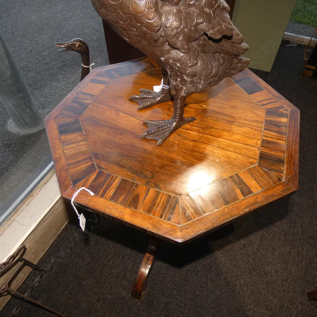 OCTAGONAL INLAID ANTIQUE SIDE TABLE... Image 1++