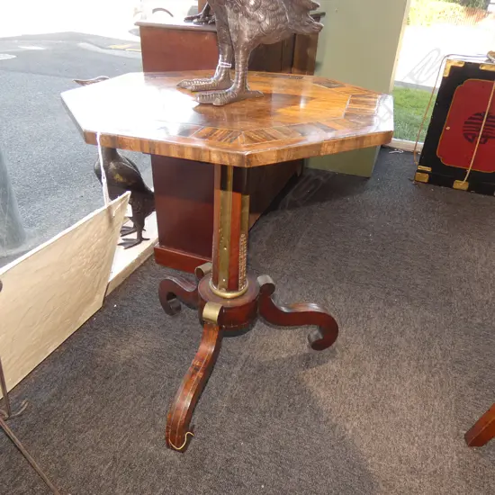 OCTAGONAL INLAID ANTIQUE SIDE TABLE...
