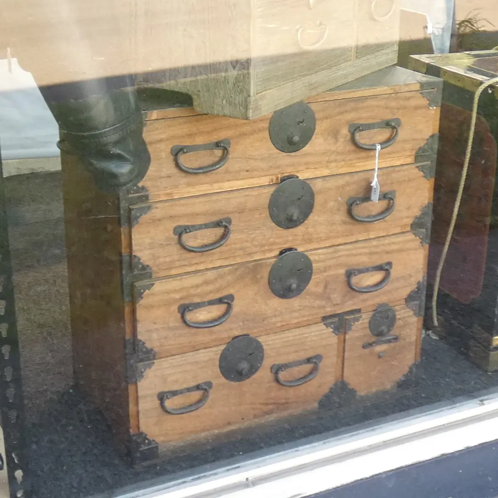 OLD JAPANESE 5 DRAWER TANSU CHEST Image 1++