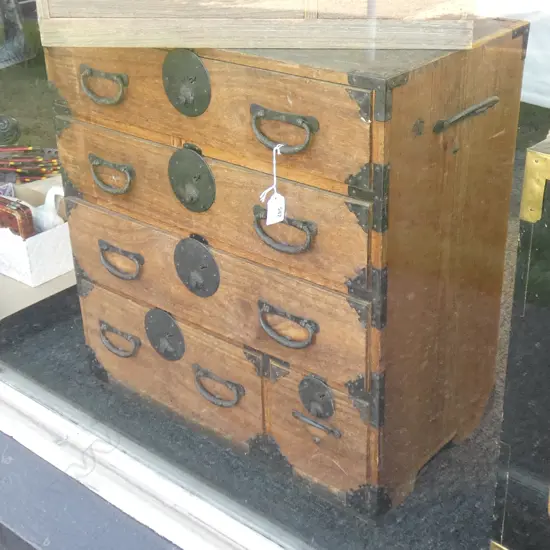 OLD JAPANESE 5 DRAWER TANSU CHEST