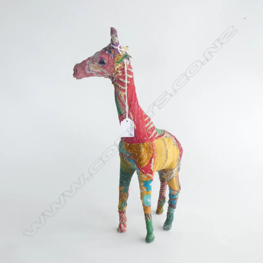 OLD STICHED RAG COVERED GIRAFFE H.440mm Image 1++