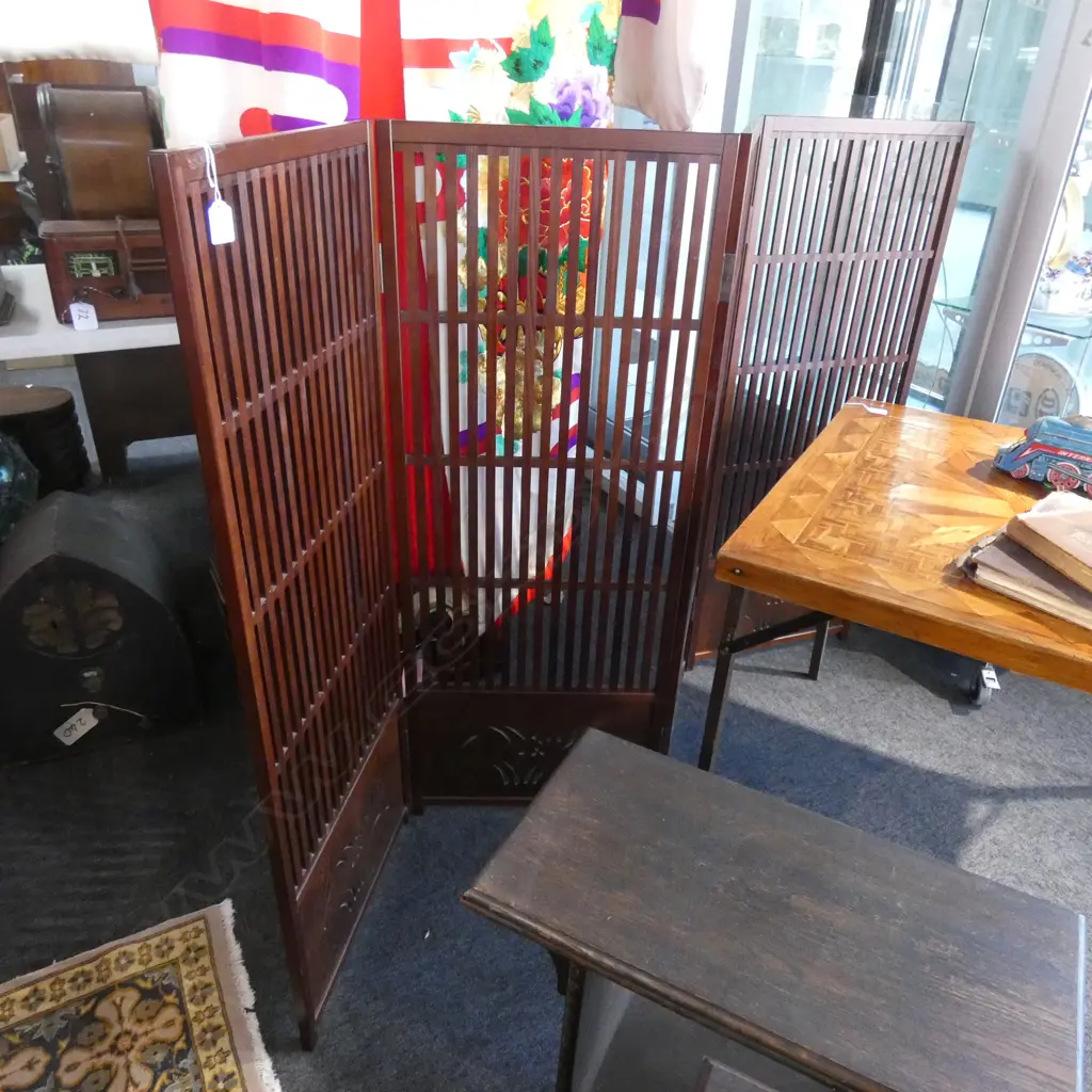 JAPANESE 4 PANEL ROOM DIVIDING SCREEN H1212mm W1840mm Image 1++