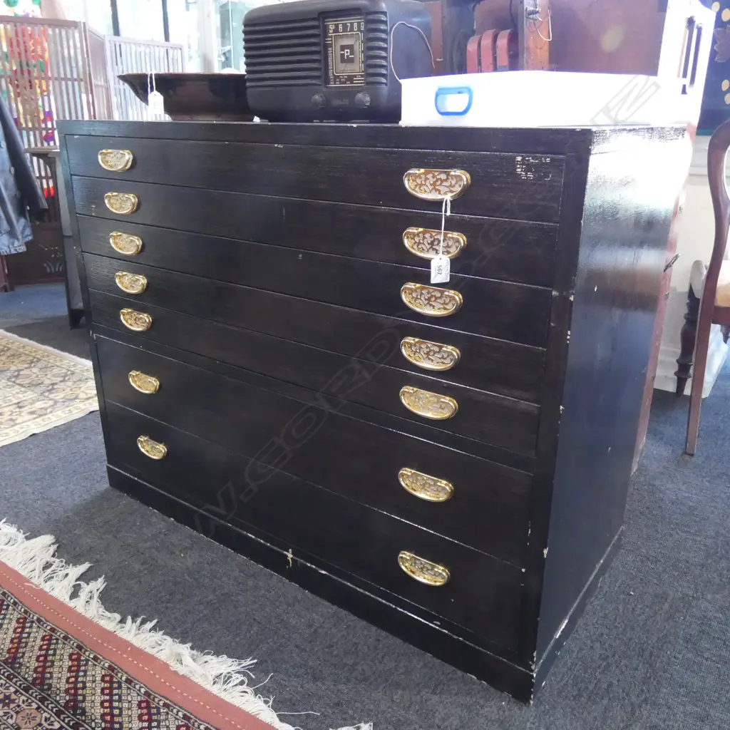 10 DRAWER PAULOWNIA WOOD  KIMONO CHEST H798 W1029 D448 Image 1++