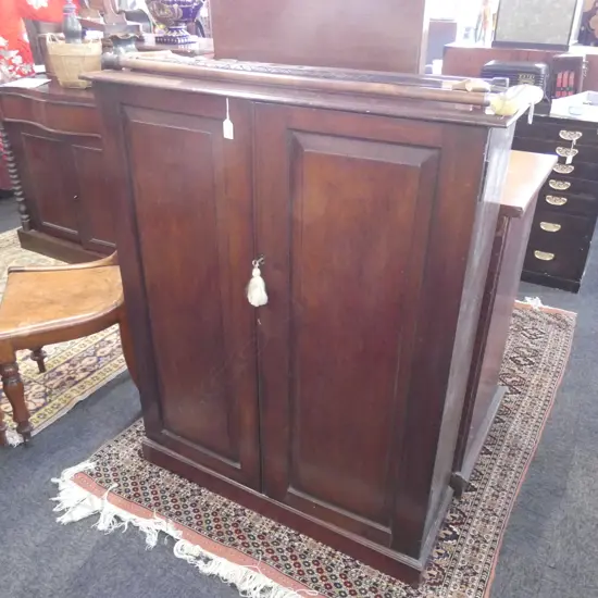 19TH CENTURY MAHOGANY CUPBOARD H 1110 W910