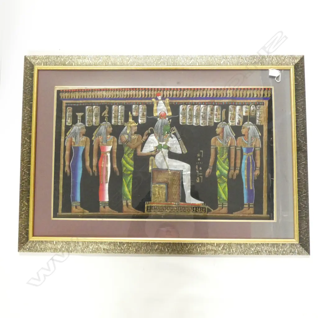 EGYPTIAN W/C ON PAPYRUS PAPER CLEOPATRA 460 X 750mm Image 1++