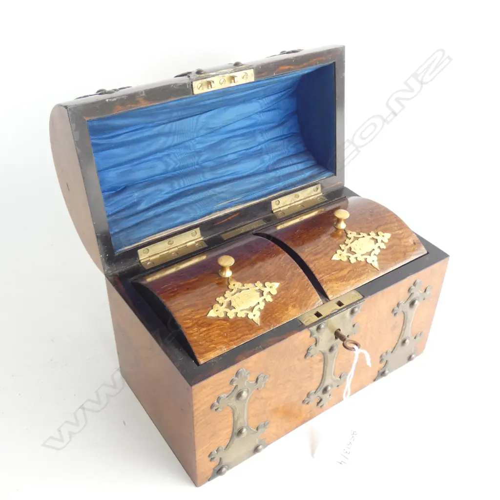 VICTORIAN TEA CADDY w. 2 COMPARTMENTS W.220mm Image 1++