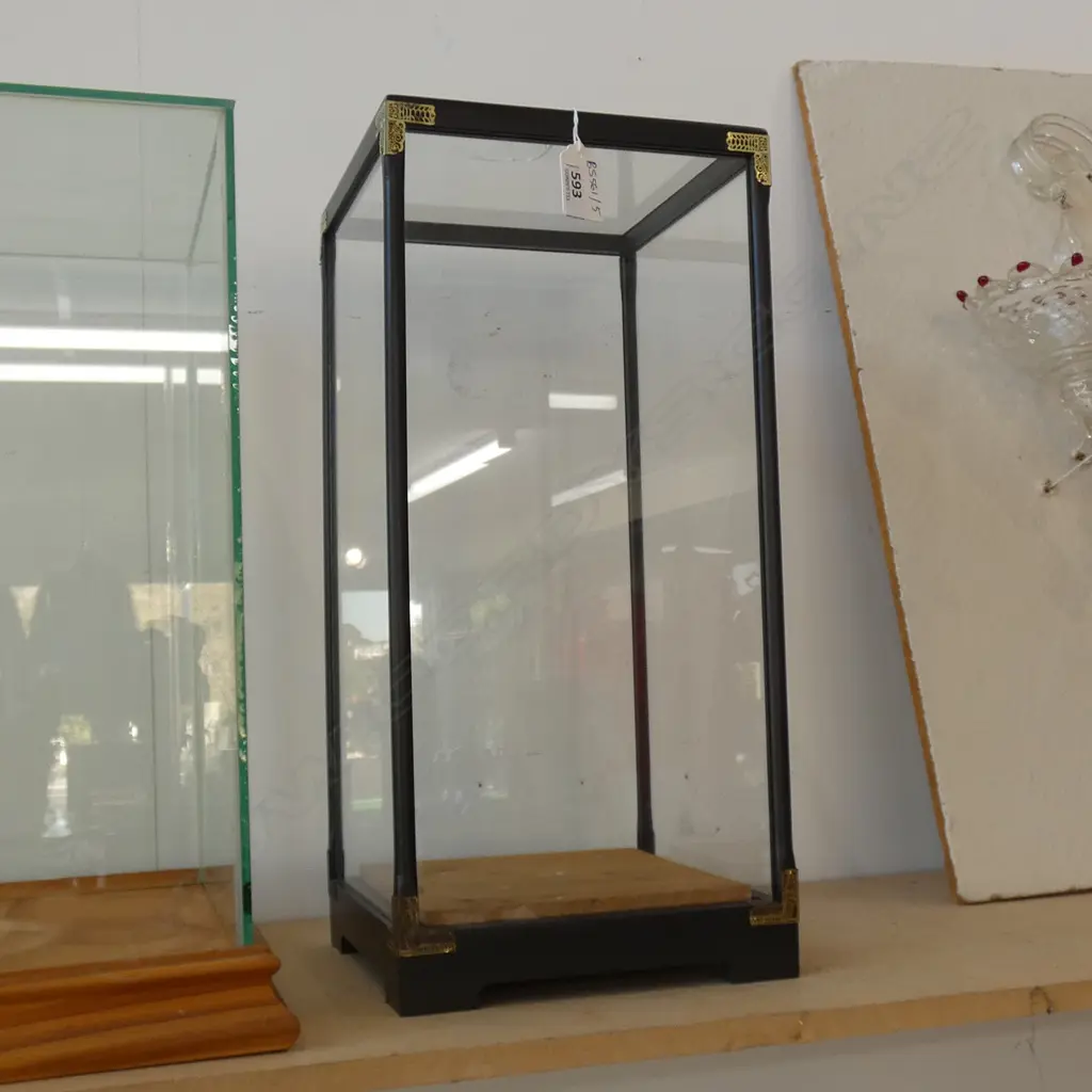 ORIENTAL GLASS DISPLAY CASE EBONISED FRAME... Image 1++