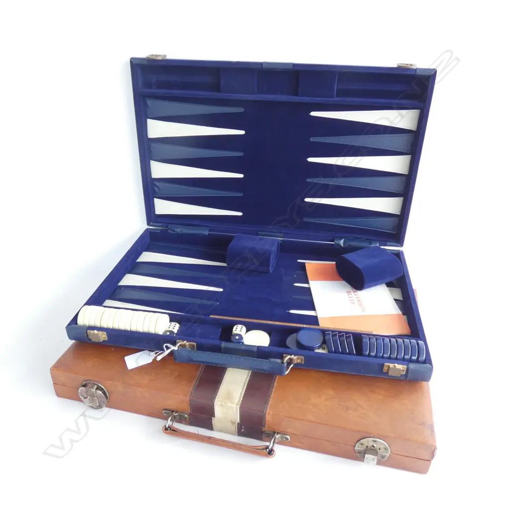 2 CASED BACKGAMMON SETS Image 1++