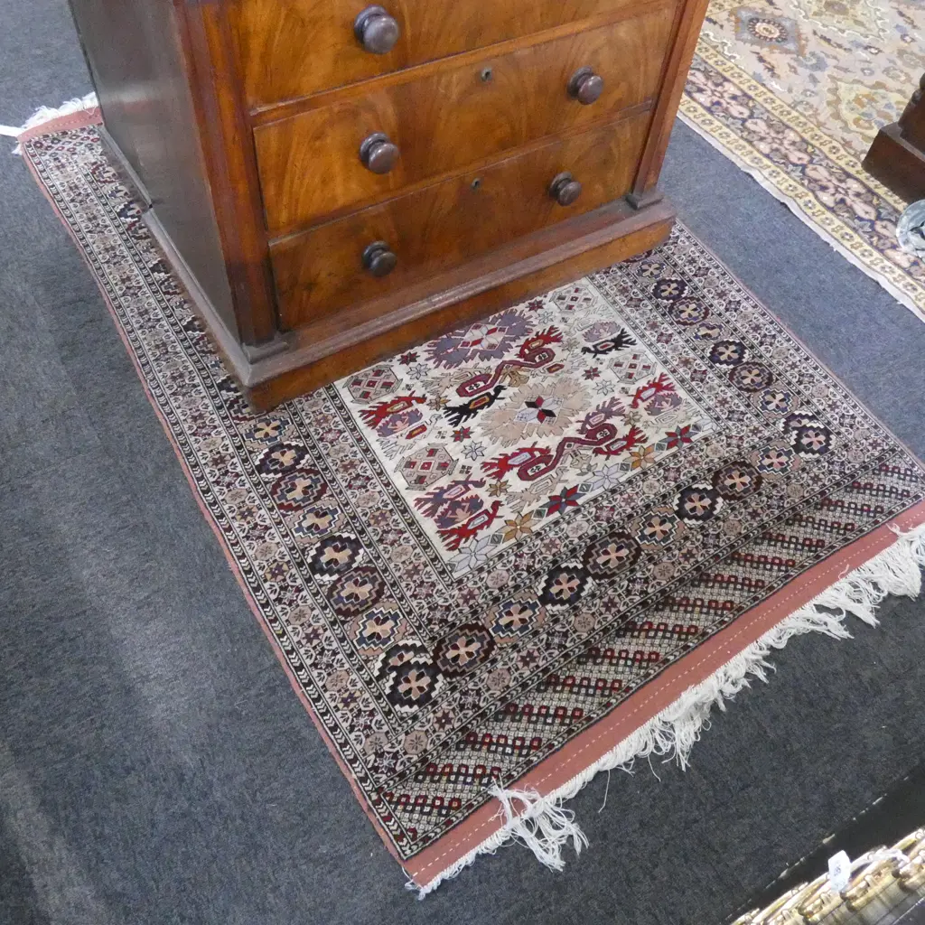 FINELY HAND KNOTTED CAUCASIAN WOOL & SILK RUG... Image 1++