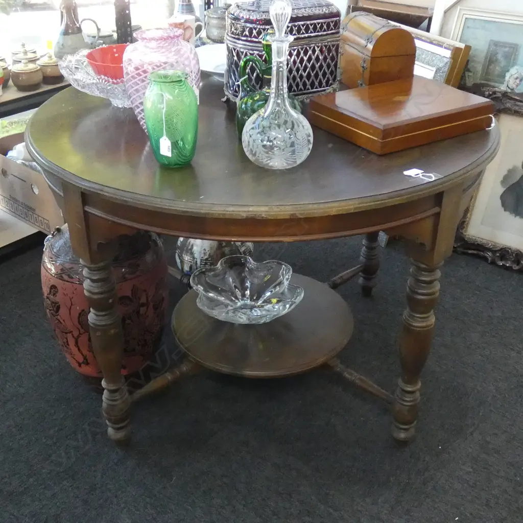 VINTAGE CIRCULAR DINING TABLE 1060mm dia Image 1++