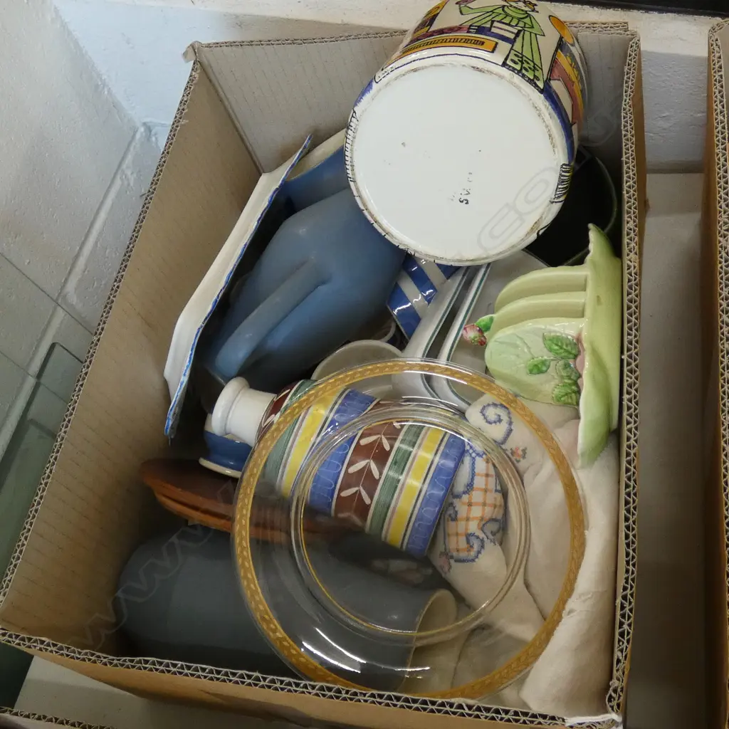 BOX LOT SWEDISH CERAMICS, CORNISH WARE, DENBY ETC Image 1++