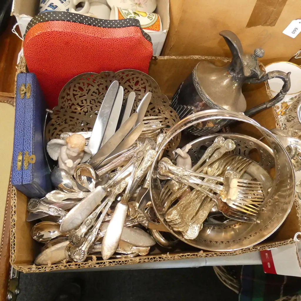 BOX LOT ASST. EP & CUTLERY ETC Image 1++