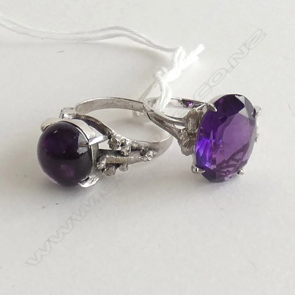 2 STG? RINGS w. PURPLE STONES Image 1++