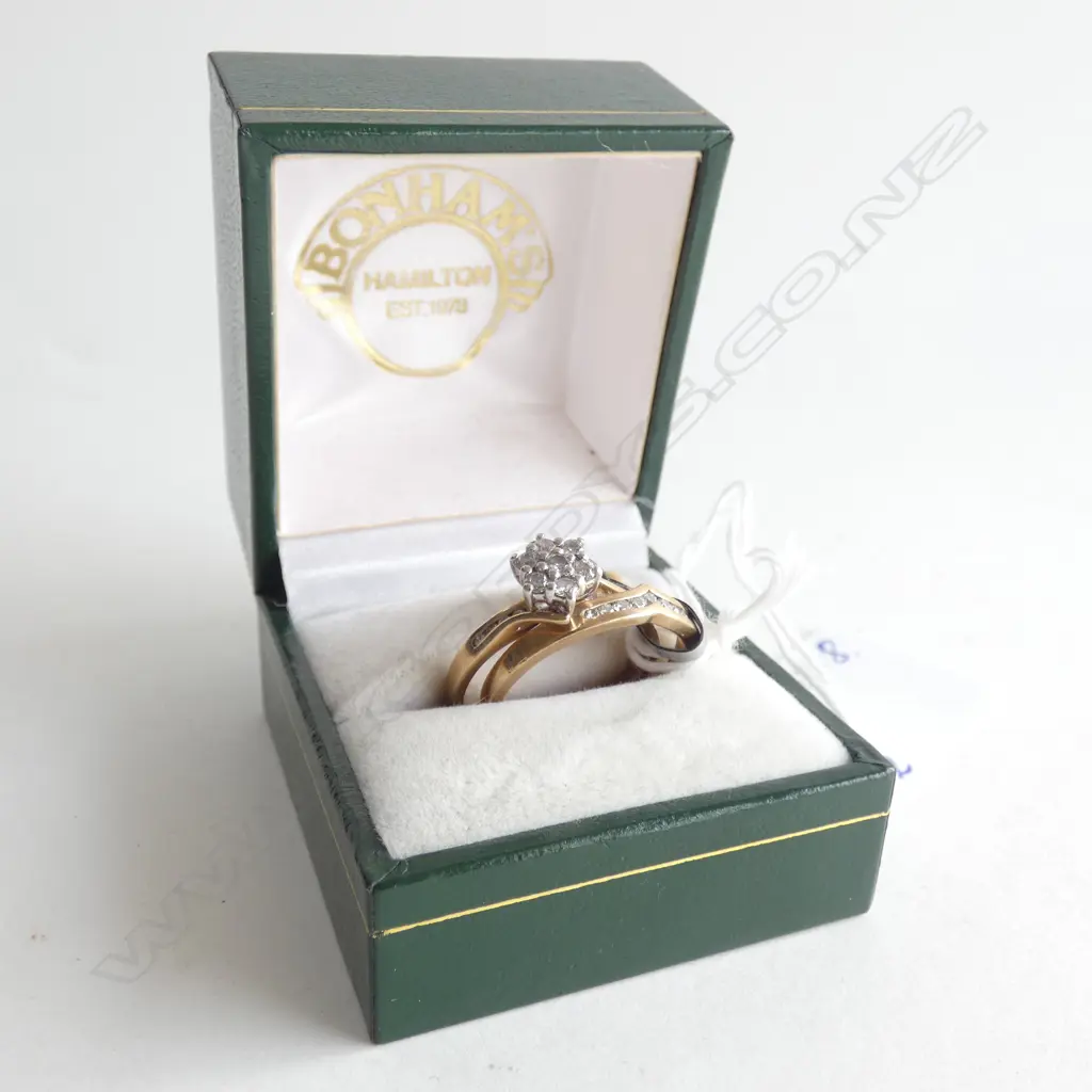 9CT GOLD & DIAMOND PAIR OF RINGS... Image 1++