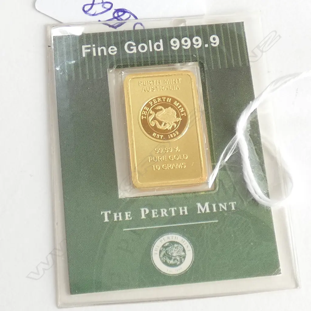 .999 FINE GOLD INGOT PERTH MINT 10gms UNC Image 1++