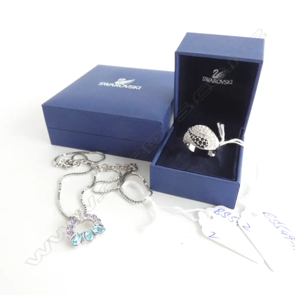 SWAROVSKI CRYSTAL MULTI COLOURED PENDANT & RING Image 1++