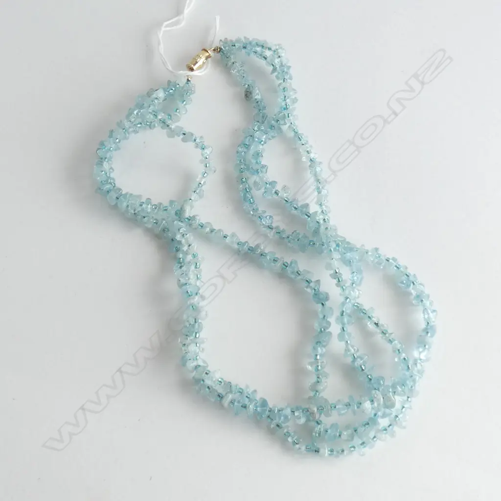AQUAMARINE 3 STRAND NECKLACE Image 1++