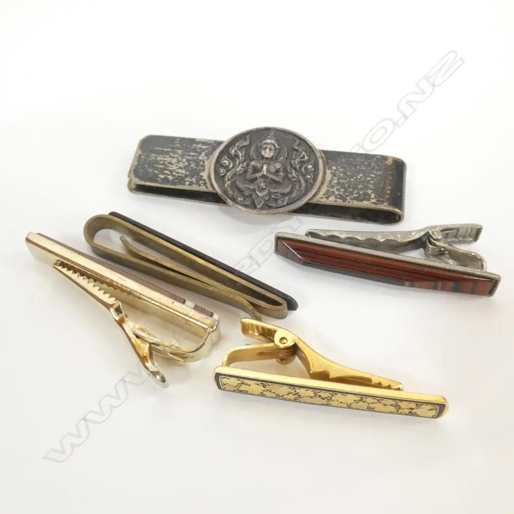 STG SILVER MONEY CLIP 19 GRAMS + 4 TIE SLIDES Image 1++