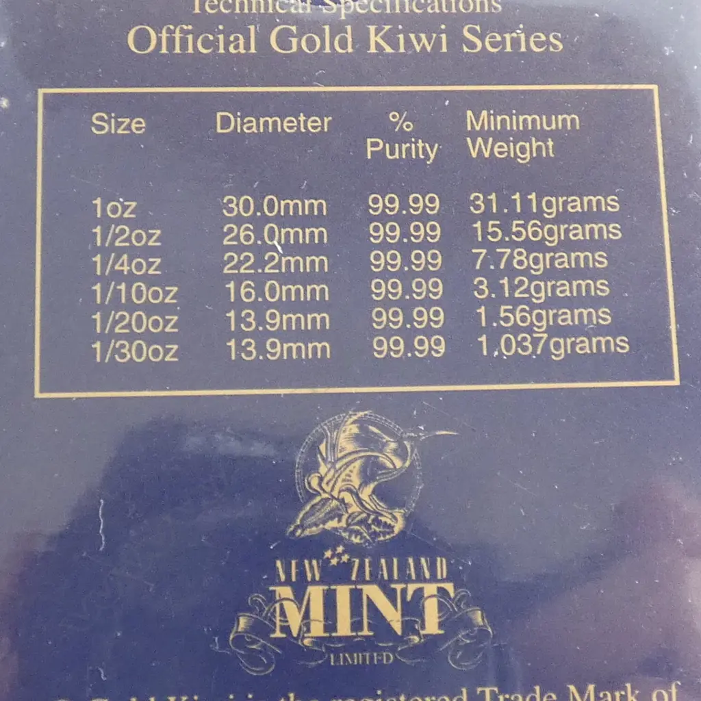 .999 FINE GOLD 1/10oz GOLD KIWI 3.12gms Image 1++