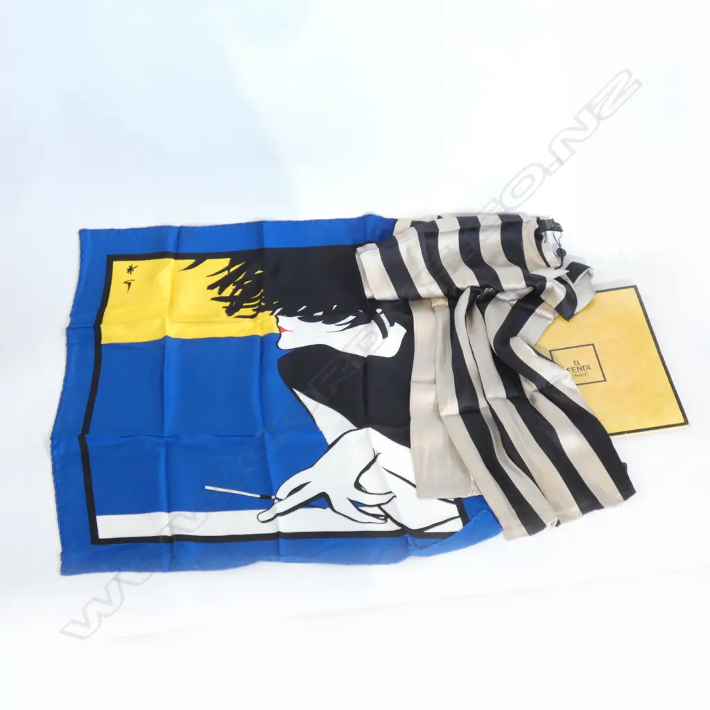 2 HAND FINISHED SCARVES; FENDI & CHRISTIAN DIOR Image 1++