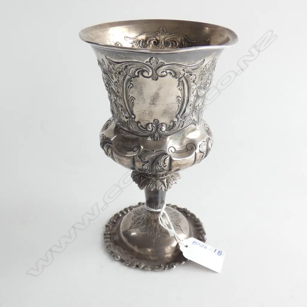STG SILVER TROPHY CUP ONE CARTOUCHE MONOGRAMMED AND DATED 1869 Image 1++